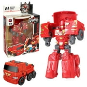 Cyber Monday Deals 2021 Ranliy Kids Transformers Robot Toys Construction Vehicles Collectible Set,Transformer Car Robot, Collect 5 Different Toy Combined into Super Robots, Best Gift