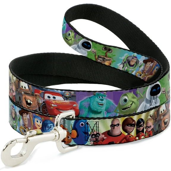 Disney Pet Leash, Dog Leash, Disney Pixar Movie Character Collage, 4 Feet Long 0.5 Inch Wide