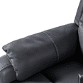 thumbnail image 4 of MAYEERTY Push-Button Power Recliner with Deep Body Cushions, Black Faux Leather Upholstery, 4 of 7