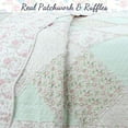 thumbnail image 4 of Cozy Line Pink Rosa Floral Real Patchwork 100% Cotton 2-Piece Reversible Quilt Bedding Set, Twin, 4 of 6