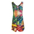 thumbnail image 4 of Robes de Plage pour Femmes Été Sans Manches Boho Imprimé Floral Robe Débardeur Froncée Décontractée Ample Col en V Mini Robe d'Été, 4 of 5