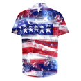 thumbnail image 3 of TMOYZQ Men's American Flag Patriotic Bowling Shirts 4th of July Casual Short Sleeve Button Down Golf Shirts Summer Beach Hawaiian Shirts with Pockets, 3 of 5