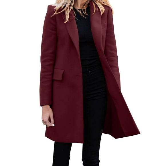 Bmisegm Women Casual Light Weight Thin Jacket Slim Coat Long Sleeve Business Coats Jacket Jackets for Women Red L