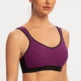 thumbnail image 3 of AGONVIN Women's High Impact Support Wirefree Bounce Control Plus Size Workout Sports Bra Magenta 46D, 3 of 3