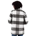 thumbnail image 2 of Women's-G-III 4Her by Carl Banks  Gray Los Angeles Dodgers 24/7 Plaid Quarter-Zip Sherpa Jacket, 2 of 2