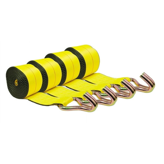 (12 Pack) 3" x 30' Winch Straps w/wire hook, WLL 5000  Flatbed Tie Down Strap