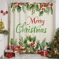 thumbnail image 3 of Merry Christmas Shower Curtain, Holly Leaves Red Berries Xmas Pine Needles Waterproof Fabric Shower Curtains with 12 Hooks, Bathroom Curtain Set for Bathroom Accessories Decor, 36 x 72 Inches, 3 of 9