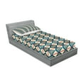 thumbnail image 2 of Ambesonne Ethnic Fitted Sheet & Pillow Sham Set, Braided Mosaic Art, Twinxl, Cream Coral Blue, 2 of 2