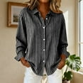 thumbnail image 4 of Striped Button Down Shirts for Women Cotton Dress Shirts Long Sleeve Collared Blouses Work Business Casual Tops, 4 of 4