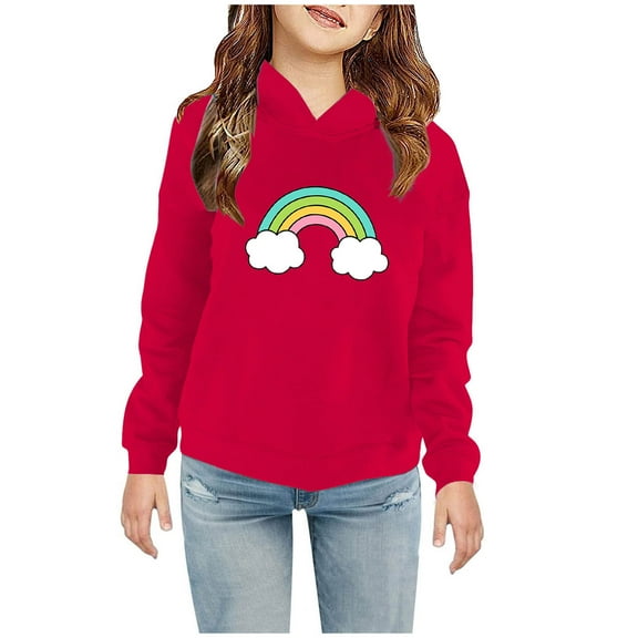 Odeerbi Toddler Boys Girls Fleece Lined Sweatshirt Cute Print Hoodie Toddler Baby Children's 2025 Casual Christmas Print Sweatshirt For The Baby Gift Red 2-3 Years