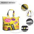 thumbnail image 2 of 22 Inch Oversized Travel Bag Lightweight Canvas Weekender Duffel with Multi Pockets, Slogan Print, 2 of 5