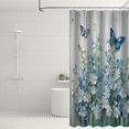thumbnail image 6 of Rustic Shower Curtain, Blue Floral Butterfly Shower Curtain, Western Farmhouse Wooden Board Shower Curtain Set Waterproof Bath Curtain Home Bathroom Decor with 12 Hooks, 72x72 inches, 6 of 6