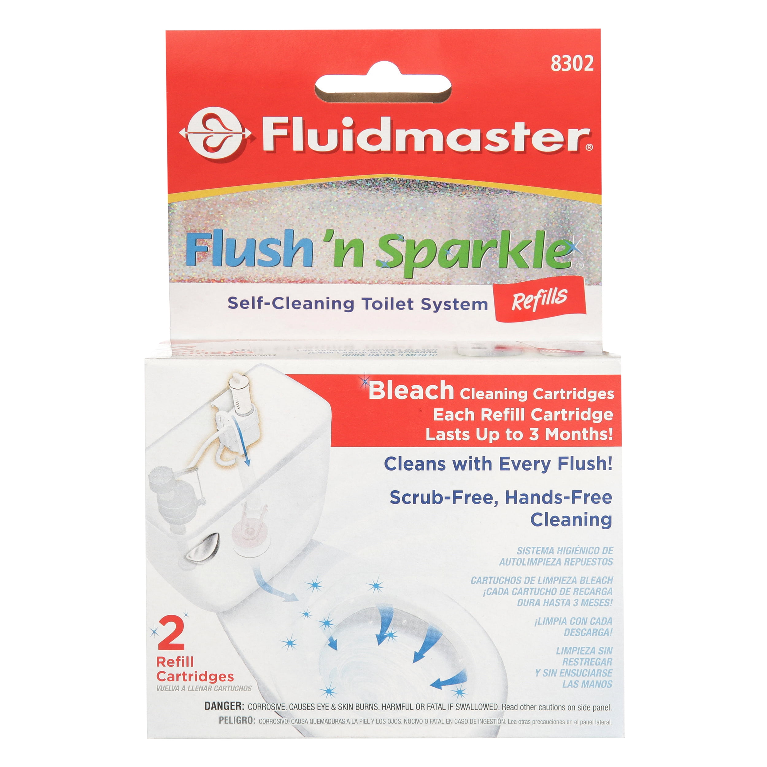 Fluidmaster 8302P8 Flush 'n Sparkle Automatic Toilet Bowl Cleaning