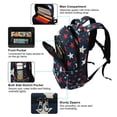thumbnail image 5 of FORMRS Unisex Backpack Elementary School Travel Bookbag with Reflective Stripes, Red White Stars, 5 of 7