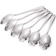thumbnail image 1 of Juego de 6 cucharillas de calavera de acero inoxidable, cuchara de azúcar de calavera de 15 cm, cuchara de café apta para lavavajillas, cuchara de calavera, serie cuchara de calavera Xemadio LKX-0379, 1 of 6