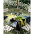 thumbnail image 2 of Outdoor Tablecloth with Umbrella Hole, Zen Stones Spillproof Waterproof Outdoor Table Cover, Nature Water Reflection Checkered Patio Tablecloths for Party/Garden/Picnic, Square 54"x54", 2 of 9