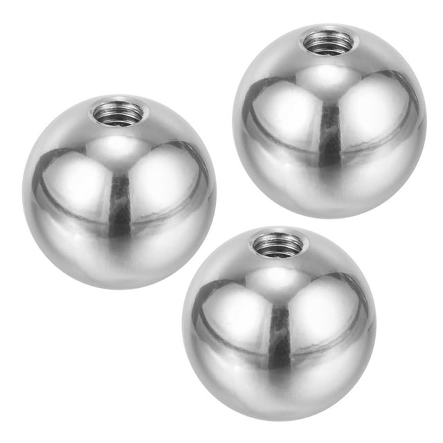 Uxcell M6x22mm Écrous à Bille Bouton, 3 Pcs Filetage Acier Inoxydable 304 Couvercle à Vis Rond pour Trou de Store, Argent