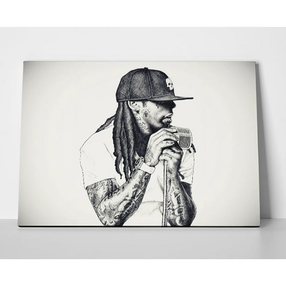 Lil Wayne Mic Poster or Wrapped Canvas