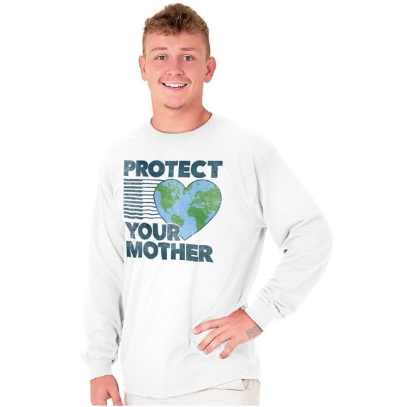 Love Your Mother Earth Cute Go Green Plus Size Long Sleeve Graphic Tee Shirt Brisco Brands 2X