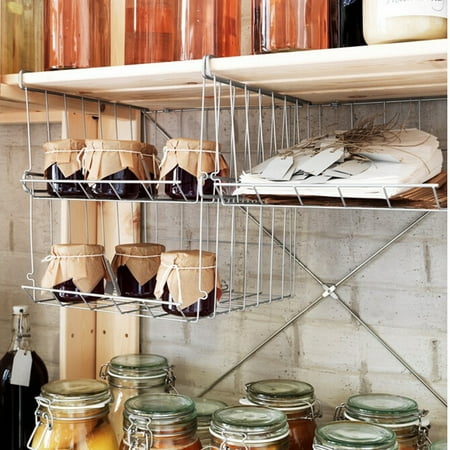 Stackable Hanging Basket Under Shelf Hanging Metal Wire Storage Basket For Kitchen Office Bathroom Cabinet Walmart Canada