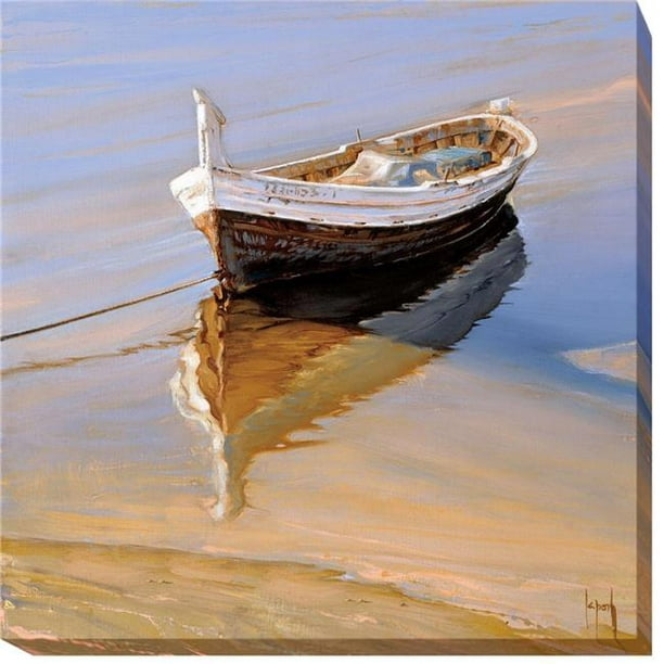Barcas Descansando par Jaume Laporta Premium Giclée de Toile de Galerie Enveloppée - Prêt à Accrocher & 44; 30 x 30 x 1,5 Po.