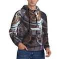 thumbnail image 2 of Xecao Cat Astronaut In Space Pattern Men's Adult Pullover Hoodie,Hooded Sweatshirt-4X-Large, 2 of 7