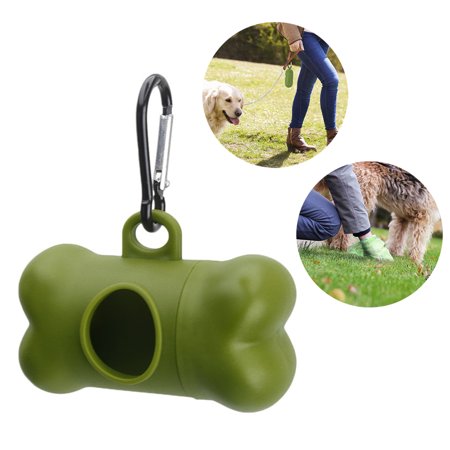 Bone Shape Pet Dog Poop Bag Dispenser Pet Waste Bag Holder Garbage Bags Carrier Pet Supplies with Carabiner