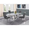 thumbnail image 4 of White Marble 5pc Dining Set with Silver Stainless Steel and 4 Chairs, 4 of 4