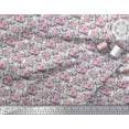 thumbnail image 2 of Soimoi Tissu Crêpe Polyester Imprimé Feuilles & Roses au Mètre 52 Pouces de Large, 2 of 3