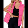 thumbnail image 2 of Chaleco Acolchado para Mujer, Abrigos de Abrigo, Chaquetas y Abrigos con Bolsillos. Rosa Roja XL, 2 of 8