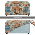 thumbnail image 5 of Xoenoiee Bohemia Mandala Highland Cattle Print Rectangular Ottoman Slipcover Washable Footrest Stool Cover Foldable Storage Furniture Protector Elastic Ottoman Cover for Rectangle Chairs Decor, L, 5 of 7
