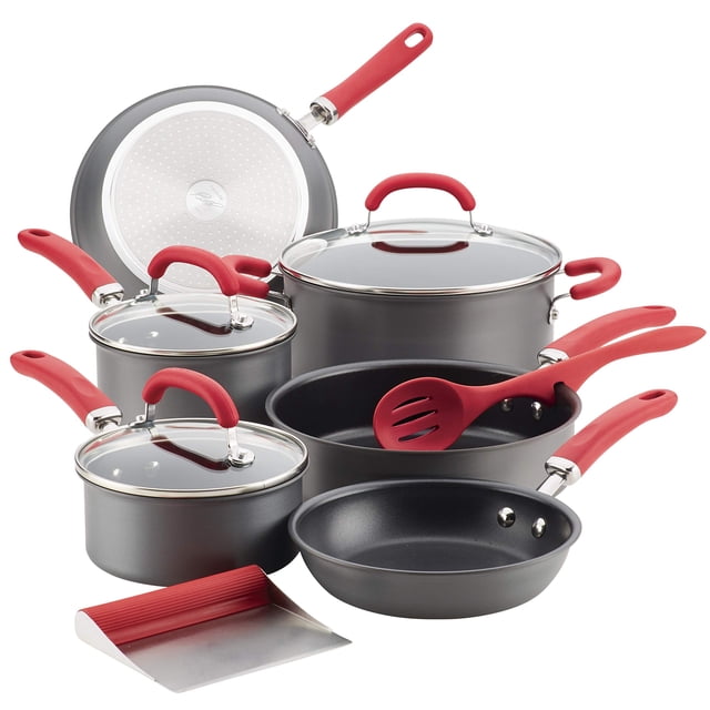Set de utensilios de cocina Rachael Ray Create Delicious de 11 piezas, color rojo