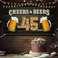 thumbnail image 3 of 6x4Ft 45th Birthday Anniversary Banner Backdrop Cheers and Beers to 45 Years Birthday Anniversary Decorations Party Supplies, 3 of 5