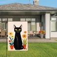 thumbnail image 3 of Amhnf Black Cat With Flowers Garden Flag For Home Outdoor Garden Yard Decor 12x18 inch, 3 of 5