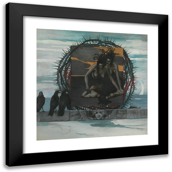 Leopold Widliczka 12x12 Black Modern Framed Museum Art Print Titled - Tenment (1900)