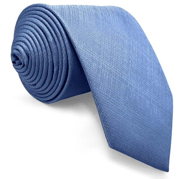 S&W SHLAX&WING Tie for Men Dress Neckties Light Blue Solid Skinny Size 2.36"