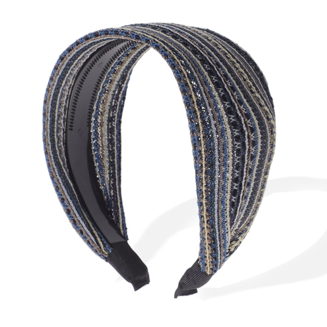 Diademas Anchas Únicas para Mujeres, Diademas Bohemias Extra Anchas, Diademas Gruesas con Dientes, Accesorios para el Cabello Verde Azul