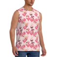 thumbnail image 2 of Pofeuu Summer Flamingo Print Men's Muscle T-Shirt, Sleeveless, Muscle Tank, Classic Muscle Tee Top For Men Casual Sleeveless Muscle T-Shirt Trendy Clothes-Medium, 2 of 7