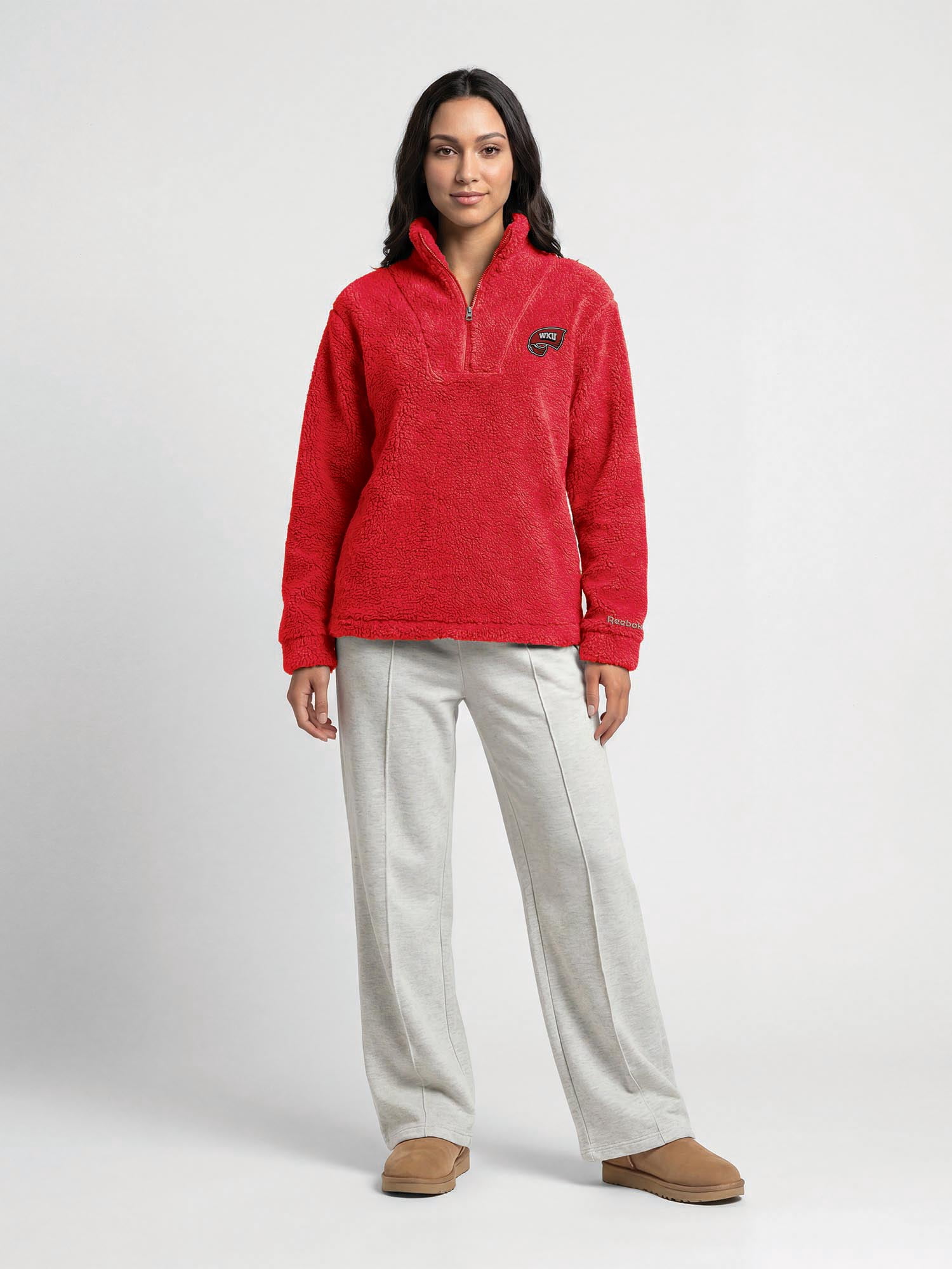 Western Kentucky Hilltoppers Reebok Womens Relaxed Fit Qtr Zip Sherpa Pullover
