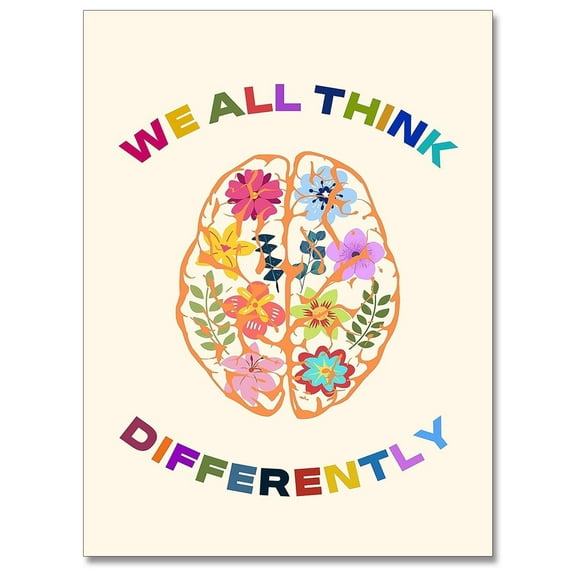 Growth Mindset Mental Health Posters Classroom Counseling Room Therapy Wall Decor Affirmations Quotes Canvas Wall Art Kids Special Educational Brain Neurodiversity Prints