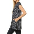 thumbnail image 4 of Women's Casual Polka Dot Short Sleeve Round Neck Tunic Tops with Side Pockets, 4 of 6