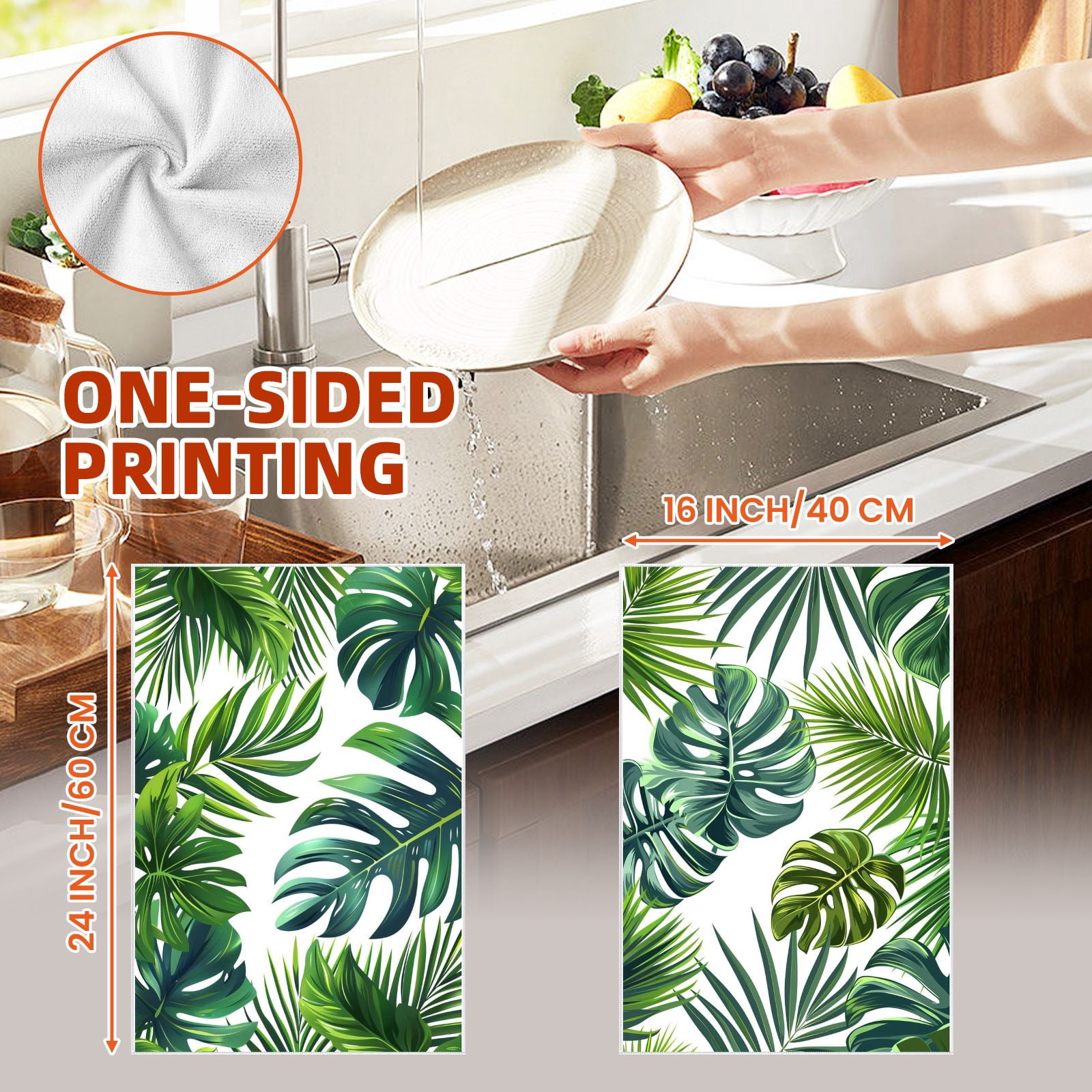 Boho Decorative Kitchen Towel for Bathroom Dressing Room Garden Car, Leaves Chinese Embroidery Floral Pattern Hand Towel, 4pcs/Pack 16x24inch, Breathable Durable Bathroom Accessories