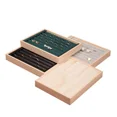 thumbnail image 3 of Wood Ring Display Holder Jewelry Storage Tray Earring Organizer Rings Stand for Drawer 24*18*3cm Beige Grain Velvet, 3 of 6