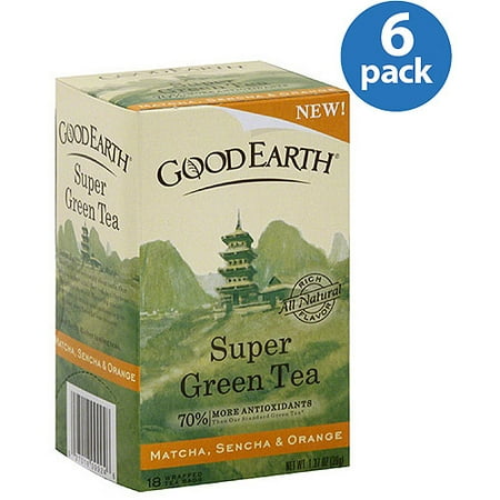 - Good Earth Matcha, Sencha & Orange Super Green Tea, 1.37 oz, (Pack of 6)
