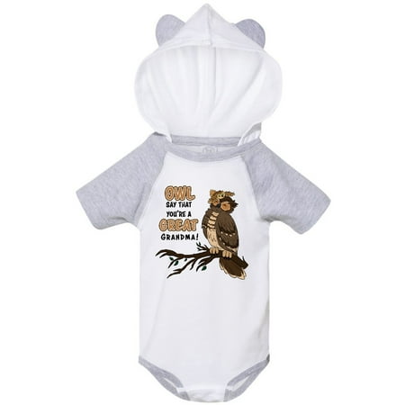 

Inktastic Cute Owl Family-Owl Say That You re A Great Grandma Gift Baby Boy or Baby Girl Bodysuit