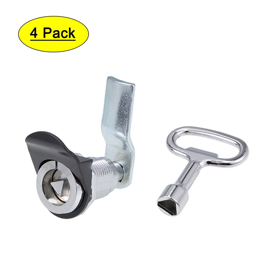 Triangle Cam Locks 22mm Cylinder Dia 49mm Long Cam Keyed Alike Silver