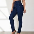 thumbnail image 2 of Fjofpr Sale Deal High Waisted Jeans for Women Trendy Slimming Women's New High Waisted Solid Color Sexy Lifting Hip Strap Small Pocket Jeans Pants, 2 of 9