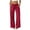 Red, variant on cocolona Womens Summer Casual Ruffled Beach Pants Elastic Waist Straight Wide Leg Lounge Vacation Trousers with Pockets