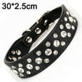 thumbnail image 2 of Rhinestone PU Leather Crystal Diamond Pet Dog Cat Puppy Collar Black, 2 of 5