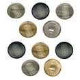 thumbnail image 1 of Tire Tread Track Set of 10 Metal 0.6" (15mm) Sewing Shank Round Buttons - Silver Color, 1 of 5